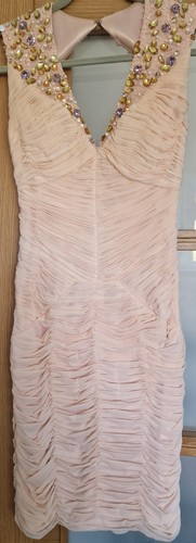 Peach evening cocktail - evening/cocktail, dress