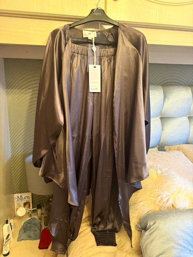 Forever unique khaki satin 2pc - khaki,
